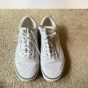 Vans Women Deluxe Ortholite Checkered Cream white  Skateboard Shoes Sneakers 9.5